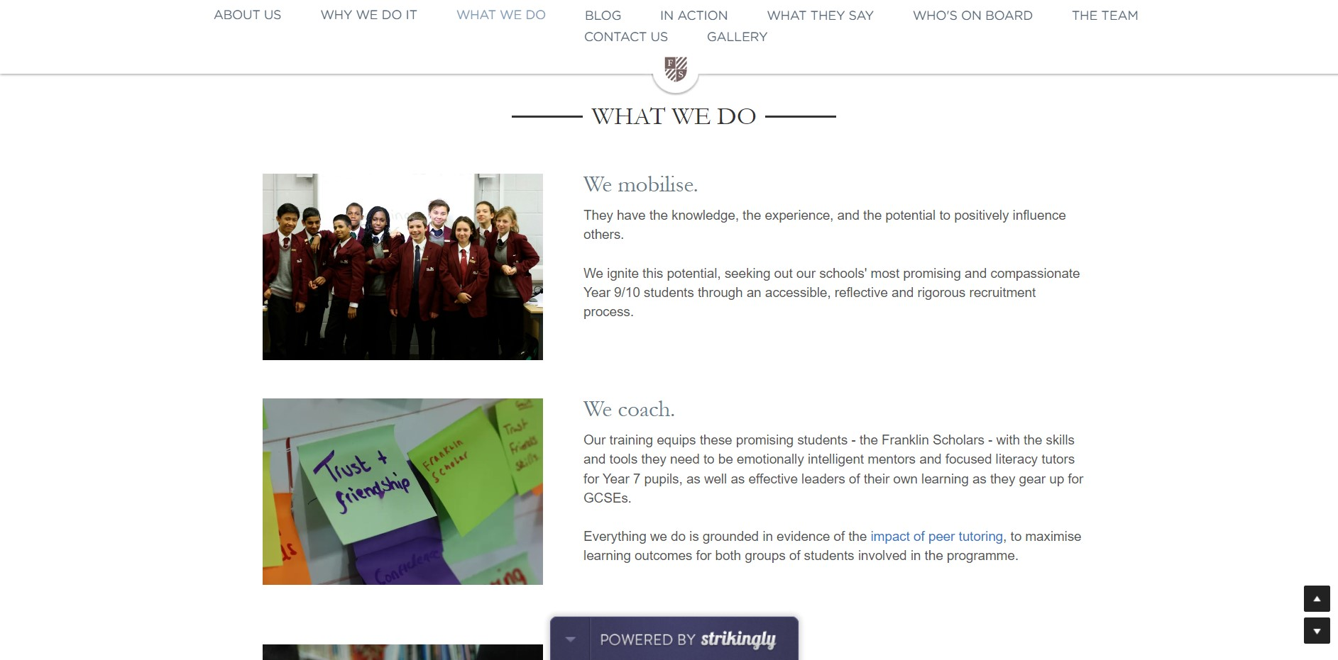 Franklin scholars benchmarking Franklin scholars benchmarking